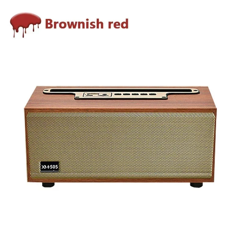 Multifunction Wooden Bluetooth Speaker TWS Wireless Subwoofer Remote Sound System Mobile Phone Holder Portable Desktop FM Radio