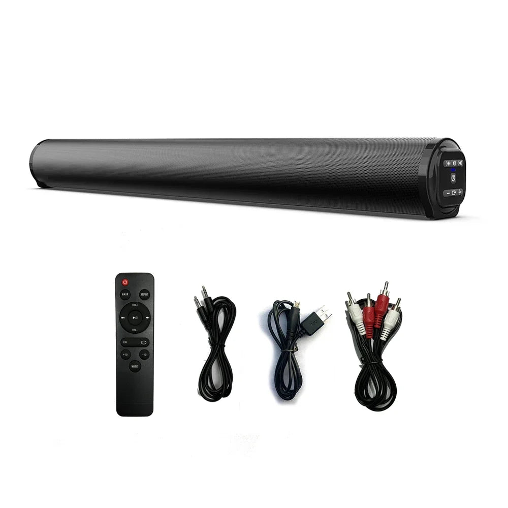 20W Soundbar Bluetooth Speaker Desktop Home TV Outdoor Super Power Sound TV Projector Subwoofer Portable Sound Bar