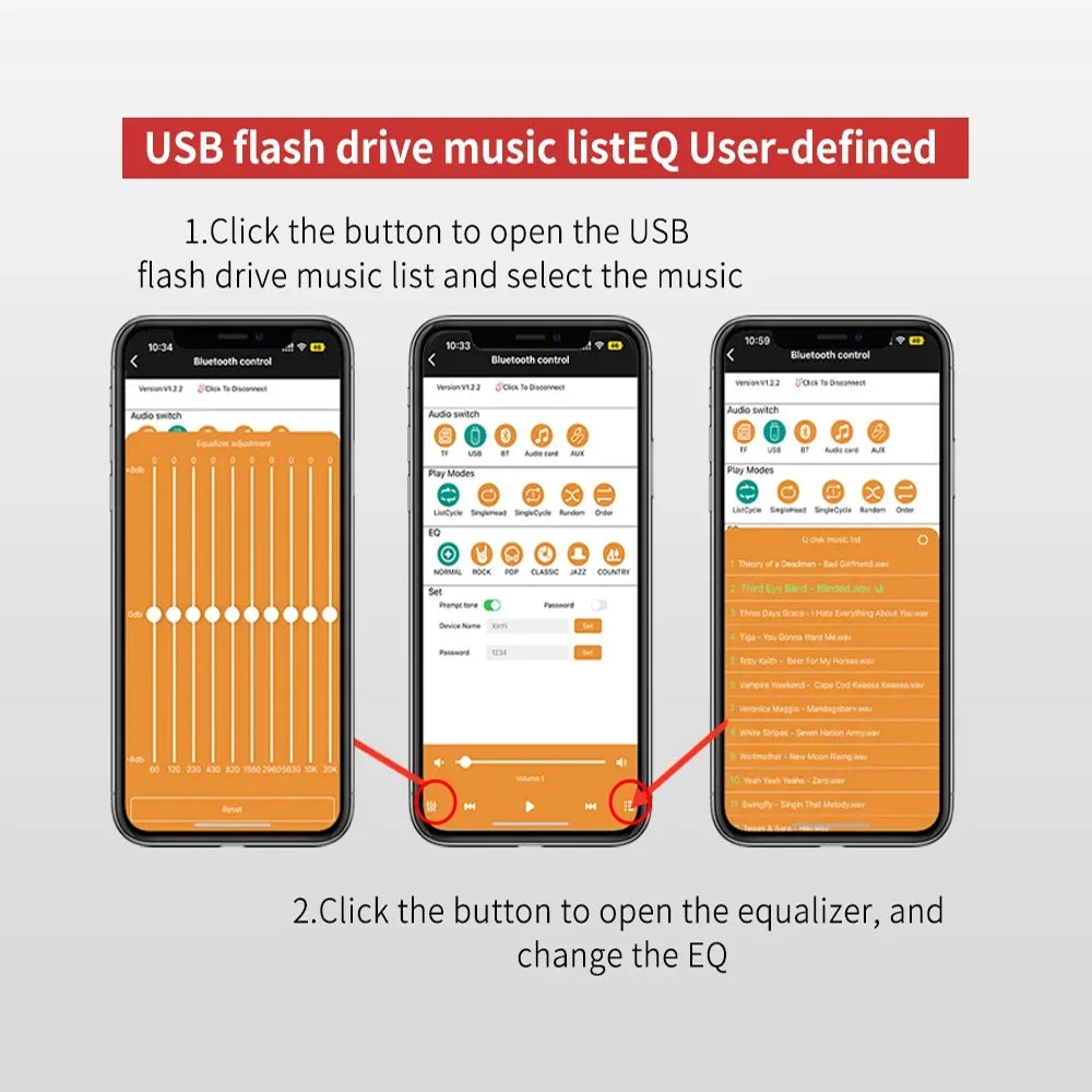 2*100W+200W TPA3221 Bluetooth Power Amplifier Board 2.1 Ch Class D USB Sound Card Subwoofer Theater Audio Stereo Equalizer Amp