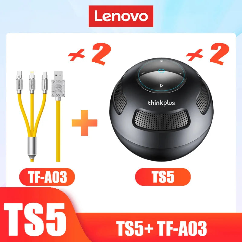 Choice Original Lenovo TS5 Bluetooth5.3 Speaker Outdoor Anker Loudspeaker Subwoofer Portable Sound Box Surround Sound Player