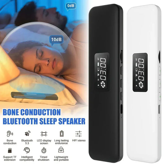 Pocket Bluetooth Speaker Rechargeable Wireless  Noise Improve Sleep Stereo Under Pillow Bone Conduction Sound Box Soundbar White