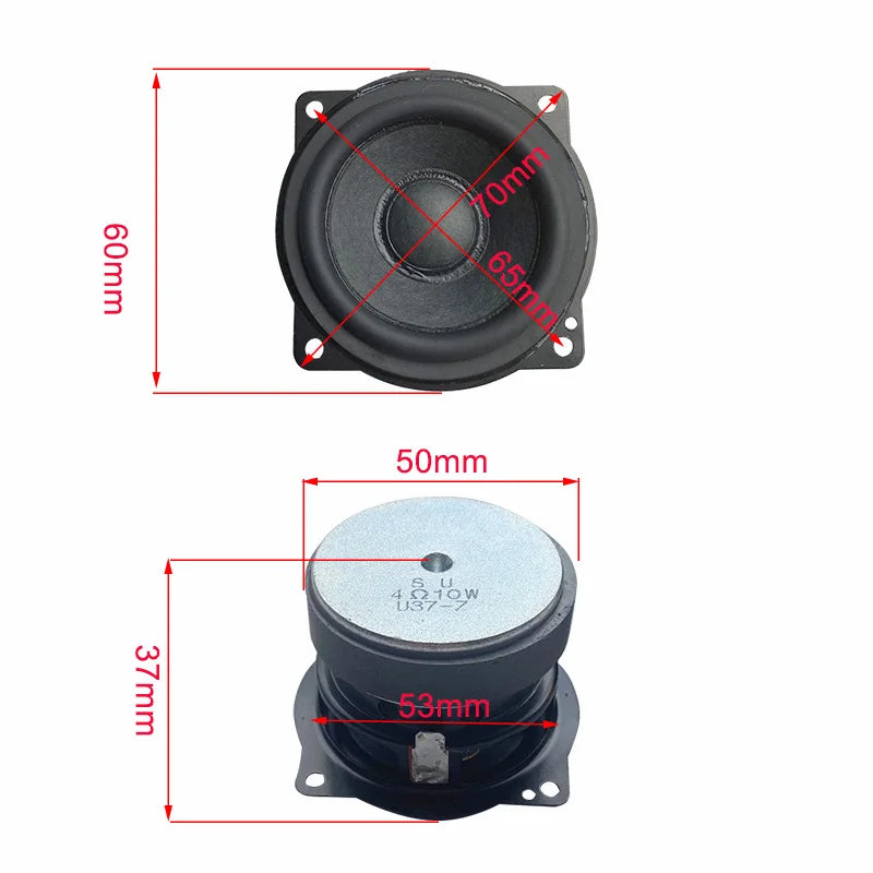 2.25 Inch Full Range Speaker 10W 4Ohm Tweeter Midrange Bass Loudspeaker Long Stroke for Harmon Kardon Repair DIY Parts 2pcs