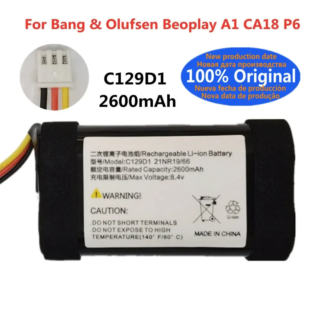 New Original Bluetooth Speaker Battery for Bang & Olufsen BeoPlay A1 CA18 P6 Player Loudspeaker Bateria C129D1 2600mAh + Tools