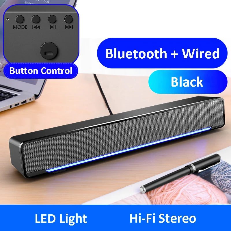 2021 Soundbar Wired and Wireless Bluetooth 5.0 Speaker for TV Soundbar With Subwoofer Wireless Bluetooth Sound Bar for TV Laptop