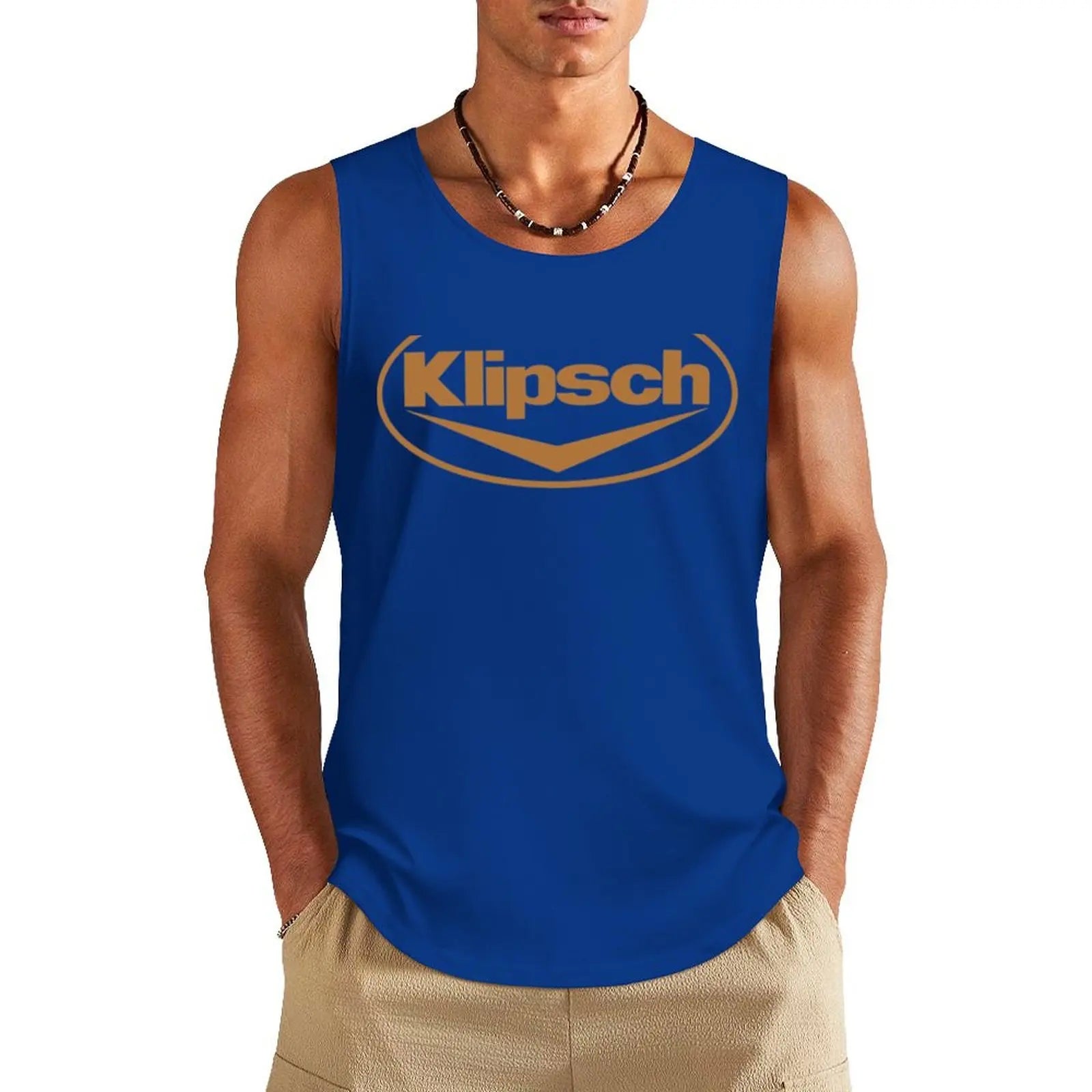 Best Selling Klipsch Logo Tank Top Fitness Clothing for Men Basketball Clothing Top Gym Wear Men