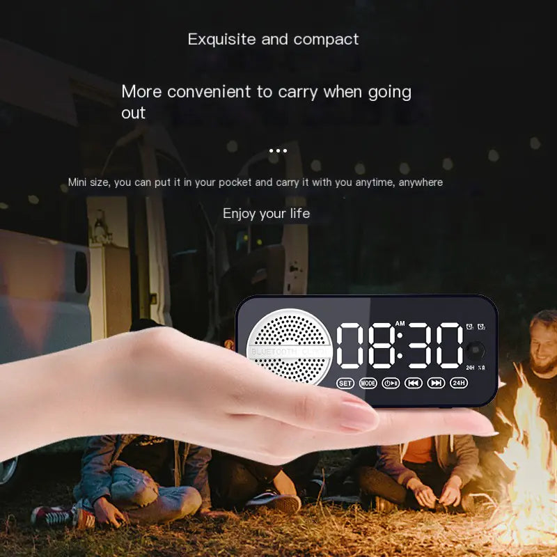 Bluetooth Clock Speaker with Alarm and Radio for Students