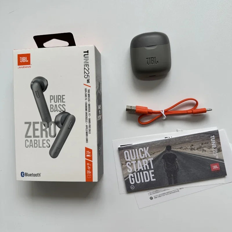 Original JBL Tune 225TWS True Wireless Bluetooth Earphones JBL T225 Stereo Earbuds Bass Sound Headphones Headset With Mic