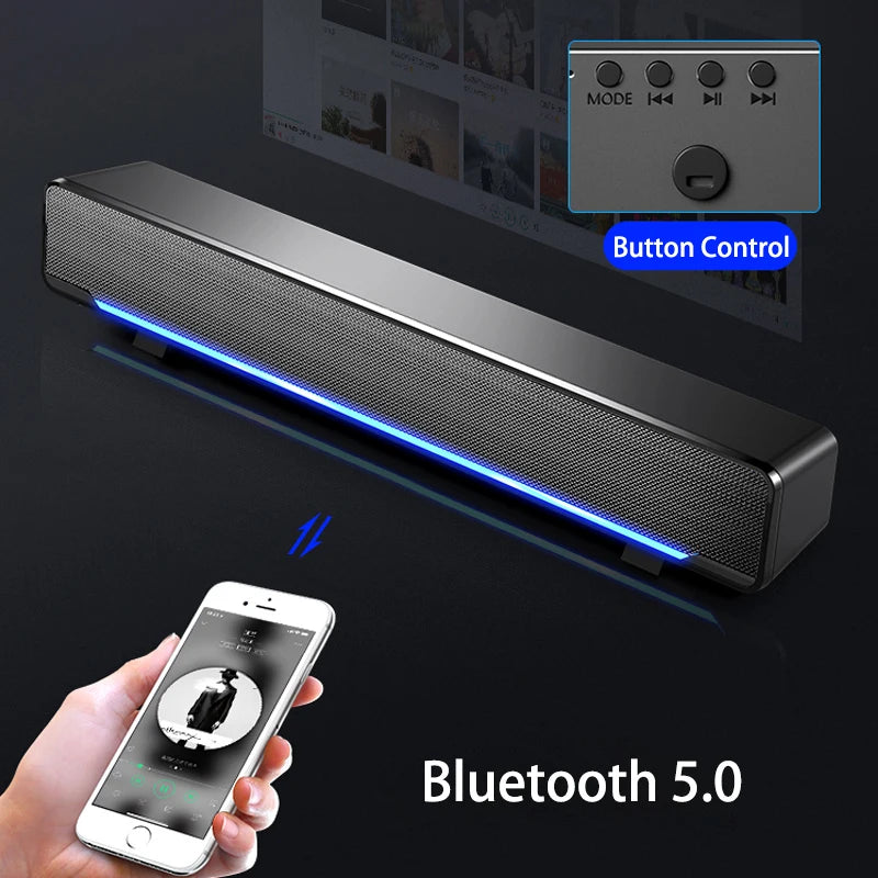 2021 Soundbar Wired and Wireless Bluetooth 5.0 Speaker for TV Soundbar With Subwoofer Wireless Bluetooth Sound Bar for TV Laptop
