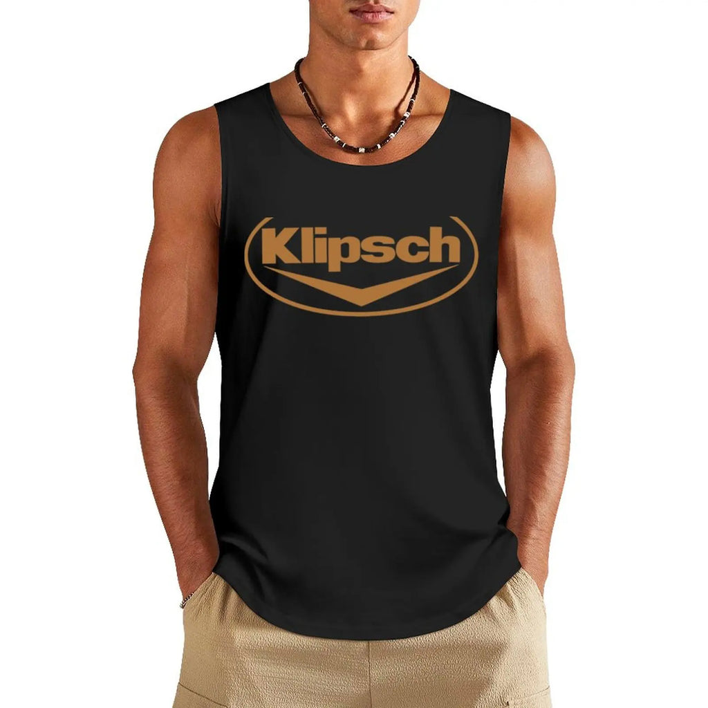 Best Selling Klipsch Logo Tank Top Fitness Clothing for Men Basketball Clothing Top Gym Wear Men