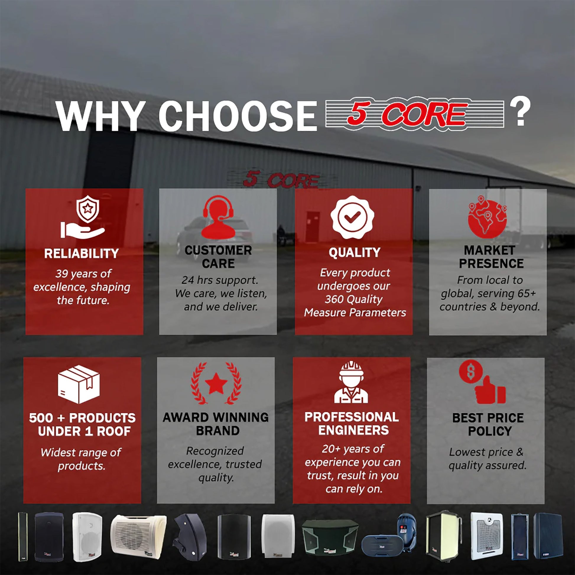 5Core Outdoor Speakers Stereo In Wall 100W Peak Passive Home Audio