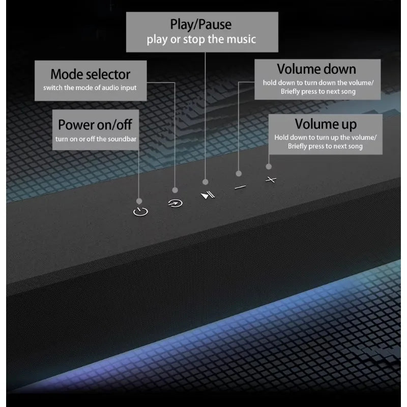 40W TV Sound Bar With 30W Subwoofer Soundbar Wireless Speaker Home Theater Support HDMI(ARC), Optical, Coaxial, 3.5mm Aux, USB