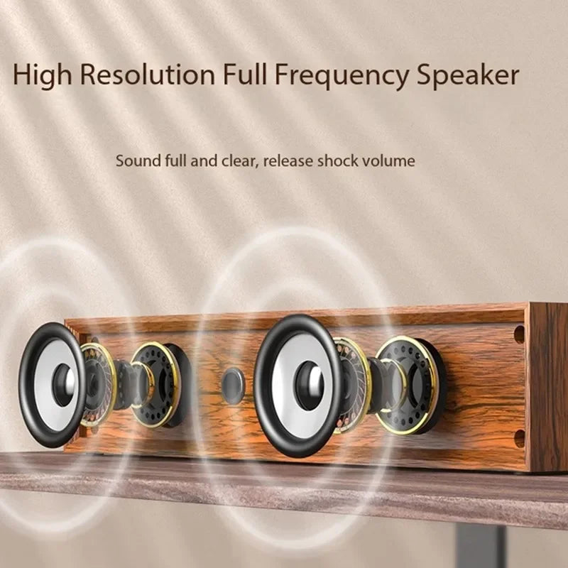 HIFI Home Theater Wooden TV Soundbar Portable Caixa De Som Bluetooth Speaker Wireless Sound Column Desktop Computer Sound Box TF