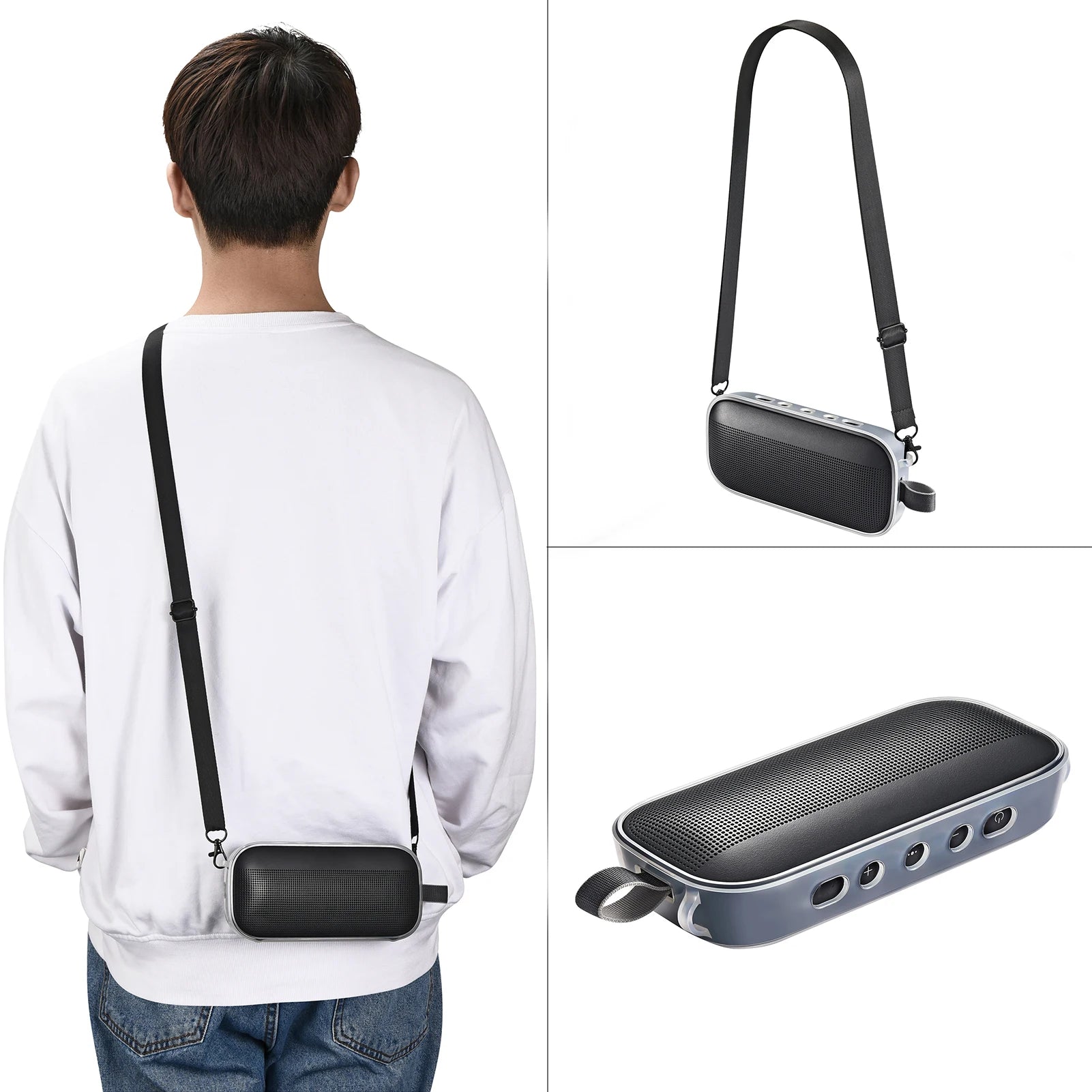 Soft TPU Shockproof Speaker Case for Bose SoundLink Flex Outdoor Travel Carrying Case Audio Storage Bag for Bose SoundLink Flex