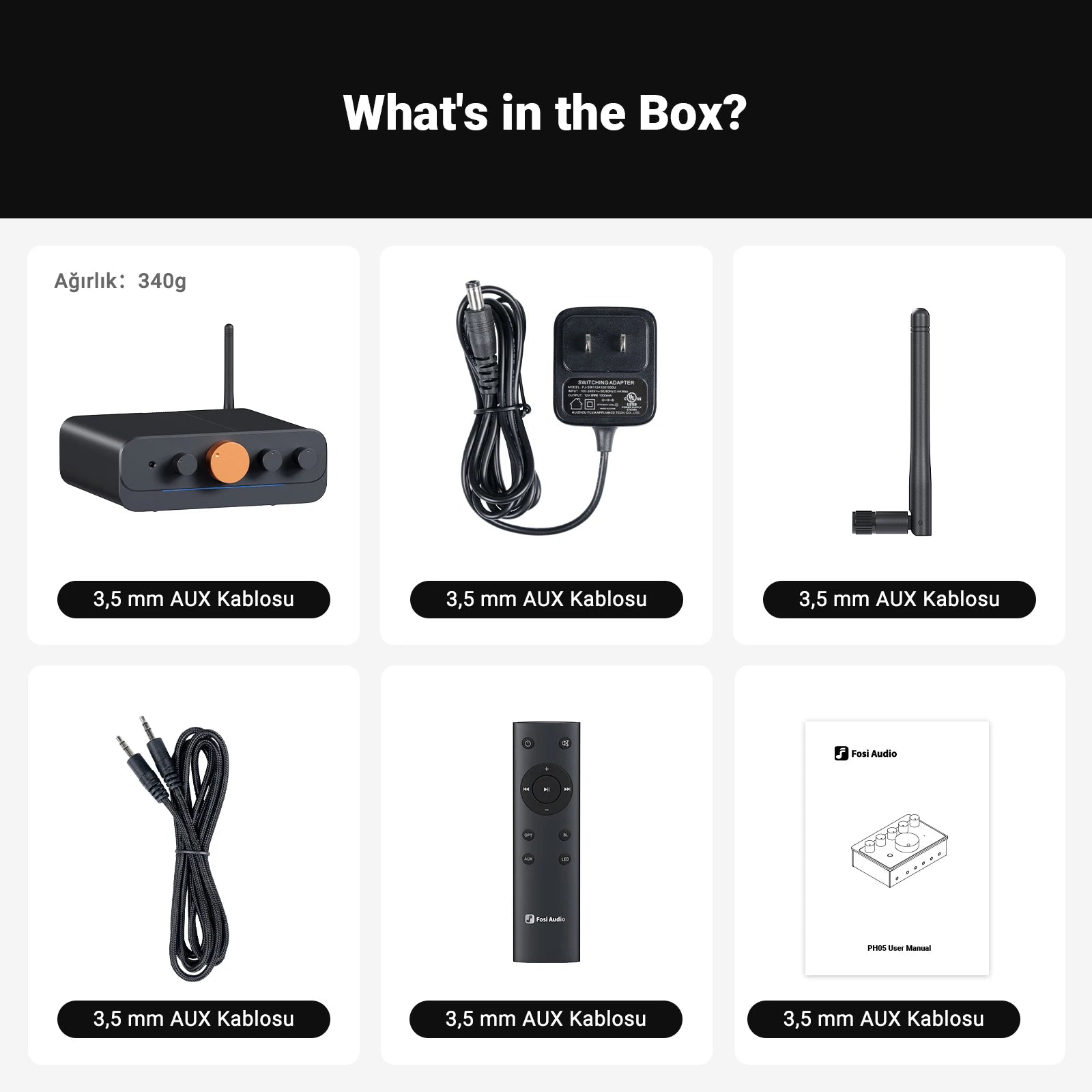 Fosi Audio HT4S Bluetooth 4.1 Home Sound Amplifier, Outdoor Speaker Amp Mini Desktop Amp 4 Channel Bass Shaker Amp for Speaker