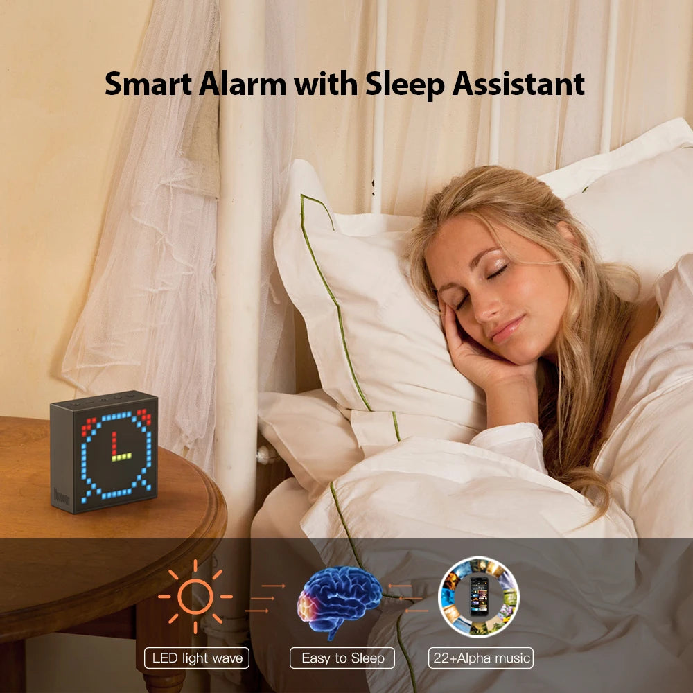 Divoom Timebox Evo Speakers Bluetooth Wireless With Clock Alarm Programmable LED Display for Pixel Art Creation Unique Gift