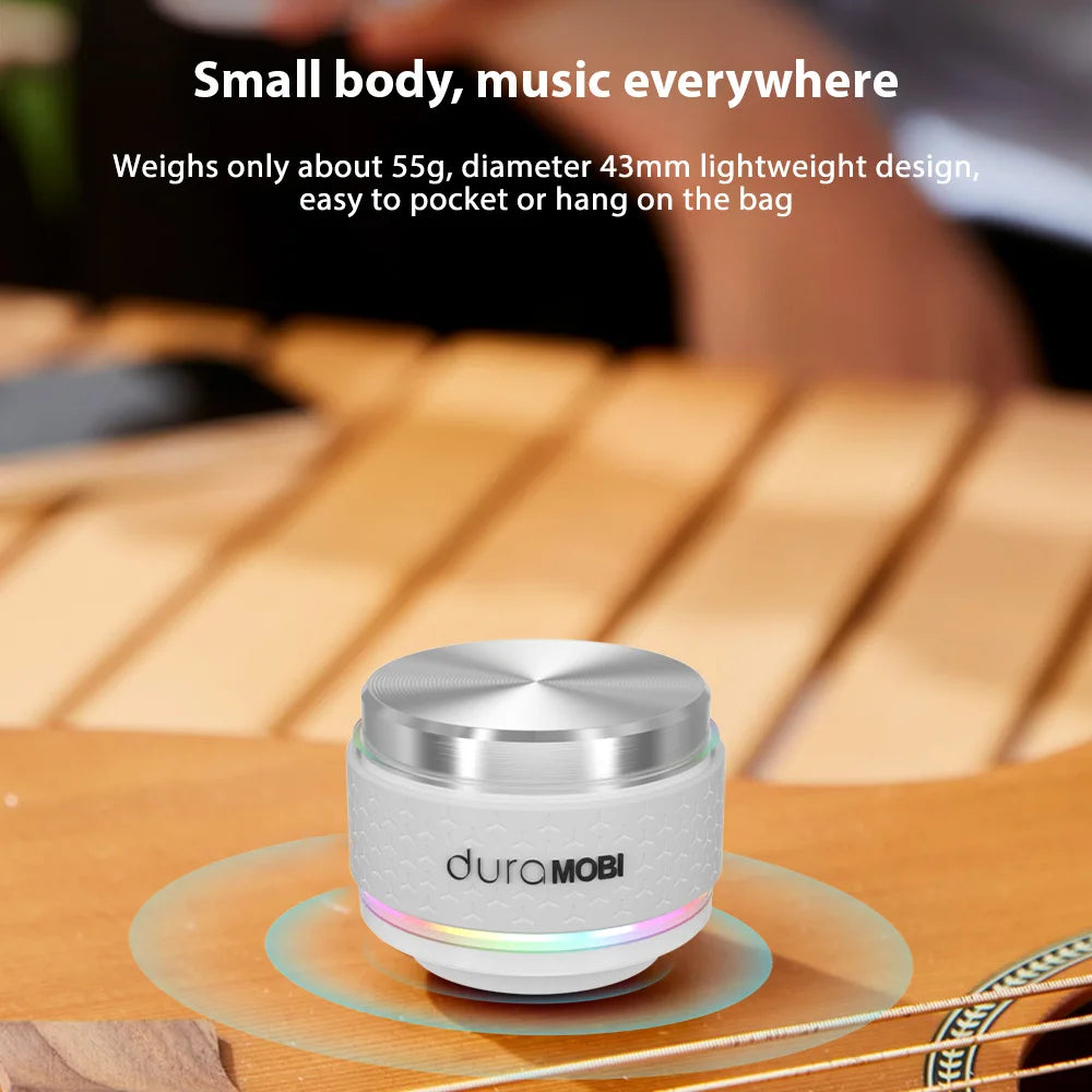 duraMOBI Bone Conduction Wireless Speaker Mini Sound Box With Magnetic BT Speaker RGB Color Neon Light Effects Music Player