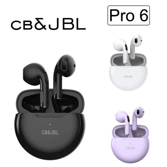 For CB&JBL Pro 6 HiFi Bluetooth Earphone IPX5 Life Waterproof Wireless Headphones for iPhone Xiaomi Headset Dual Mic Pro6 Earbud