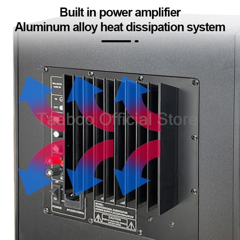 12 Inch Active Subwoofer Speaker High Power HiFi Wooden Subwoofer High Fidelity Extra Bass Mode Home Theater Amplifier Sound Box