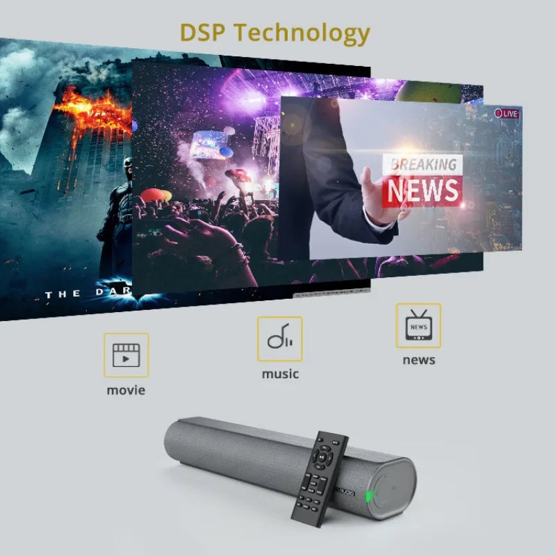 BESTISAN Wall-Mounted Sound Bar for TV PC Wireless Bluetooth Speaker Home Theater Sound System HDMI-ARC/optical/coaxial /AUX/USB