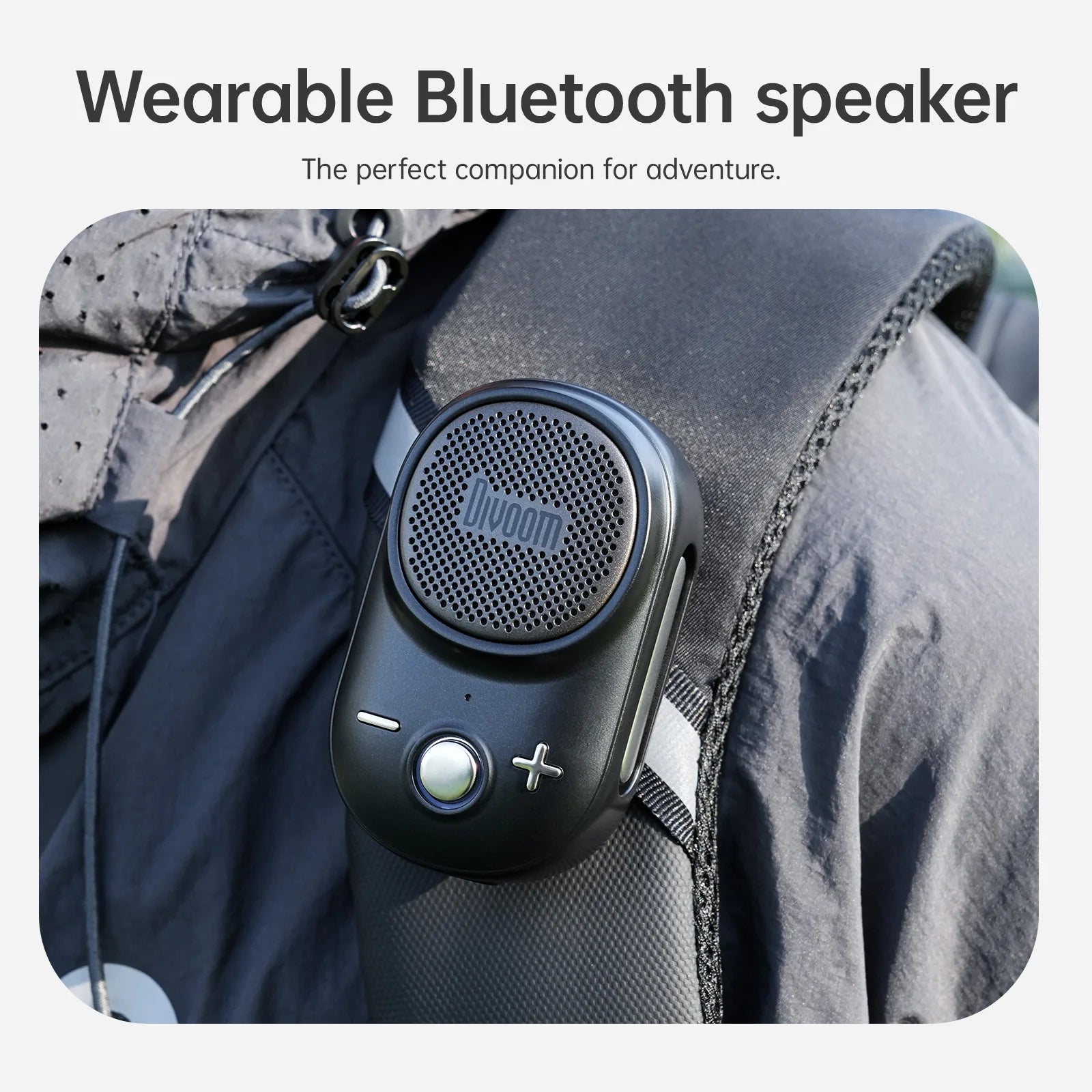 Divoom  Itour-S Portable Bluetooth Speaker 90dB Loud Sound Deep Bass IP67 Waterproof Camp Small Speaker Built-In Strap