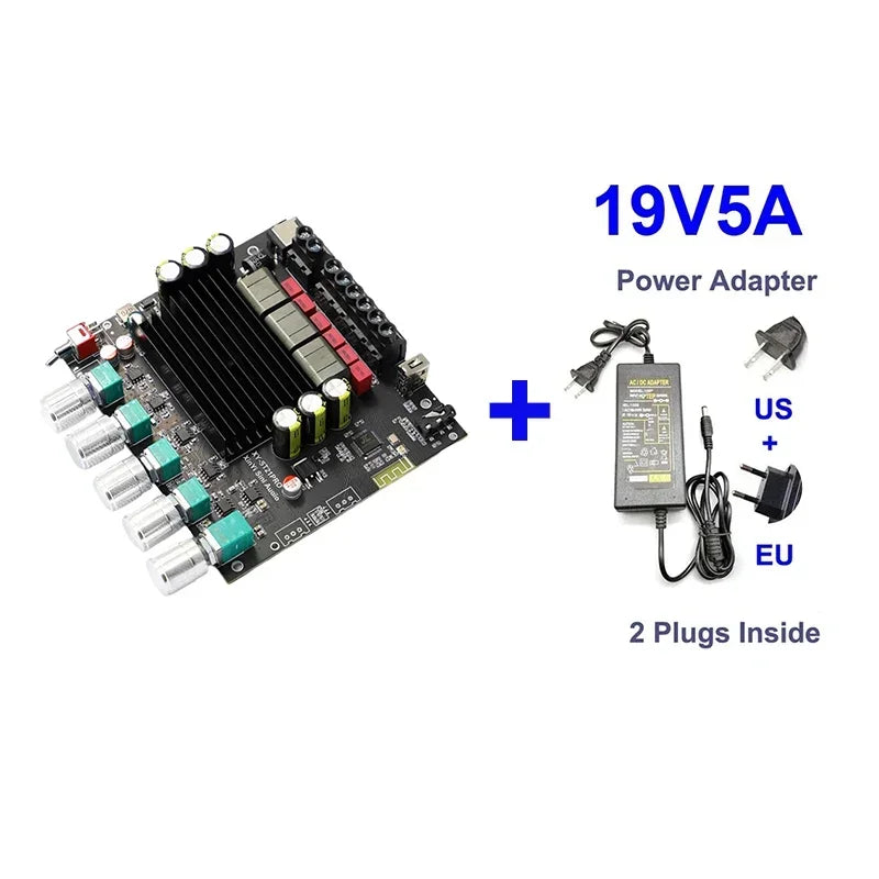 2*100W+200W TPA3221 Bluetooth Power Amplifier Board 2.1 Ch Class D USB Sound Card Subwoofer Theater Audio Stereo Equalizer Amp