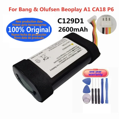 New Original Bluetooth Speaker Battery for Bang & Olufsen BeoPlay A1 CA18 P6 Player Loudspeaker Bateria C129D1 2600mAh + Tools