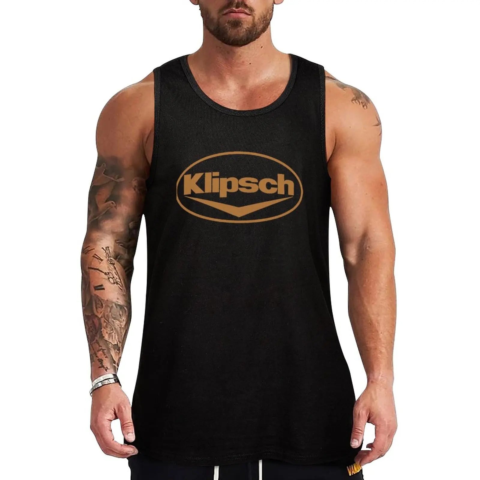 New Klipsch Logo Tank Top Bodybuilding T Shirt Men Clothings Summer Clothes Sports Suits