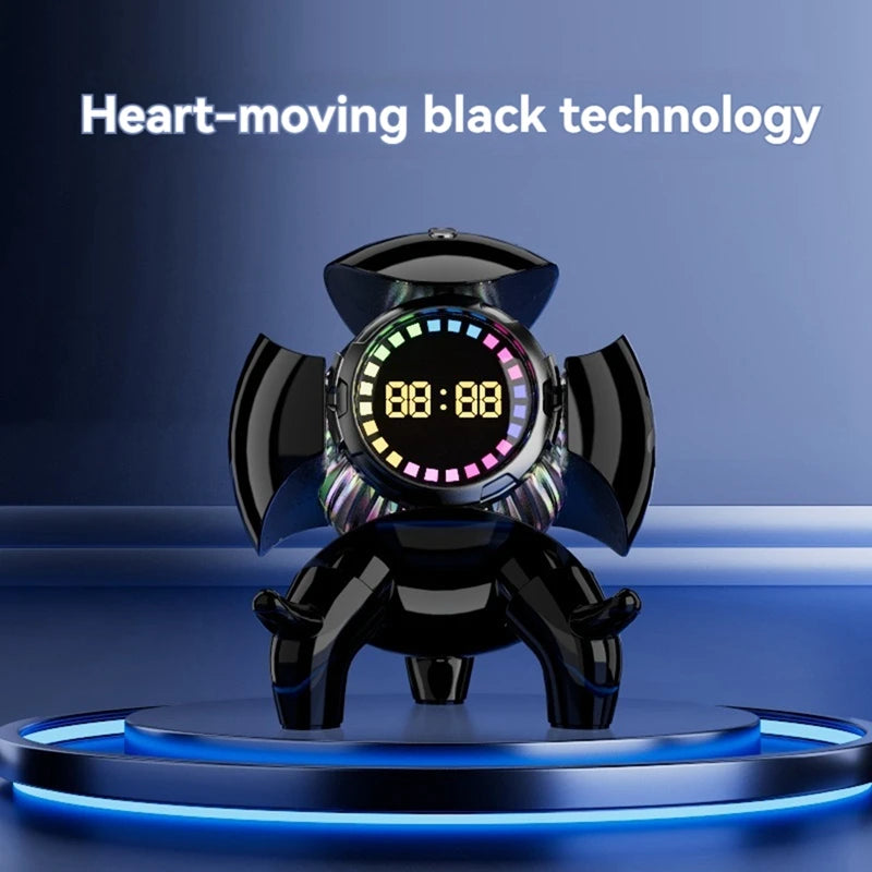 Smart Robot Monster Bluetooth Speaker Portable Stereo Alarm Clock AI Interactive Toys Wireless Audio TF Card FM Radio