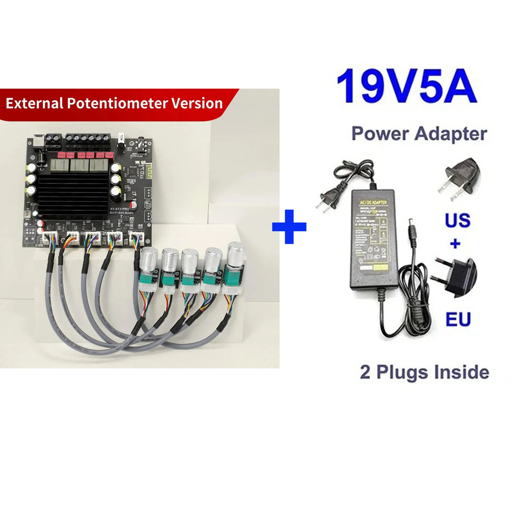 2*100W+200W TPA3221 Bluetooth Power Amplifier Board 2.1 Ch Class D USB Sound Card Subwoofer Theater Audio Stereo Equalizer Amp