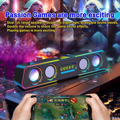 Caixa De Som Computer Speakers Dynamic RGB PC Gaming Speakers Soundbar for Desktop Sound Bar Subwoofer Bluetooth for Laptop AUX