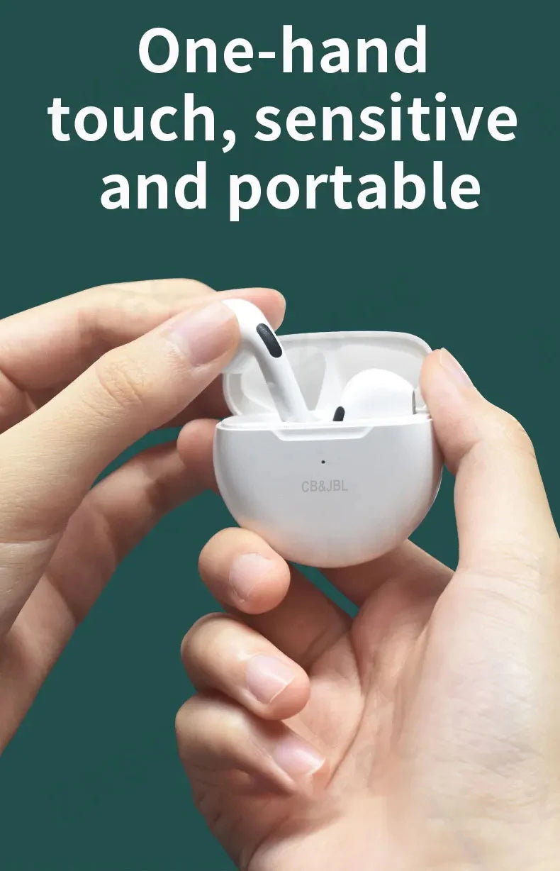 For CB&JBL Pro 6 HiFi Bluetooth Earphone IPX5 Life Waterproof Wireless Headphones for iPhone Xiaomi Headset Dual Mic Pro6 Earbud