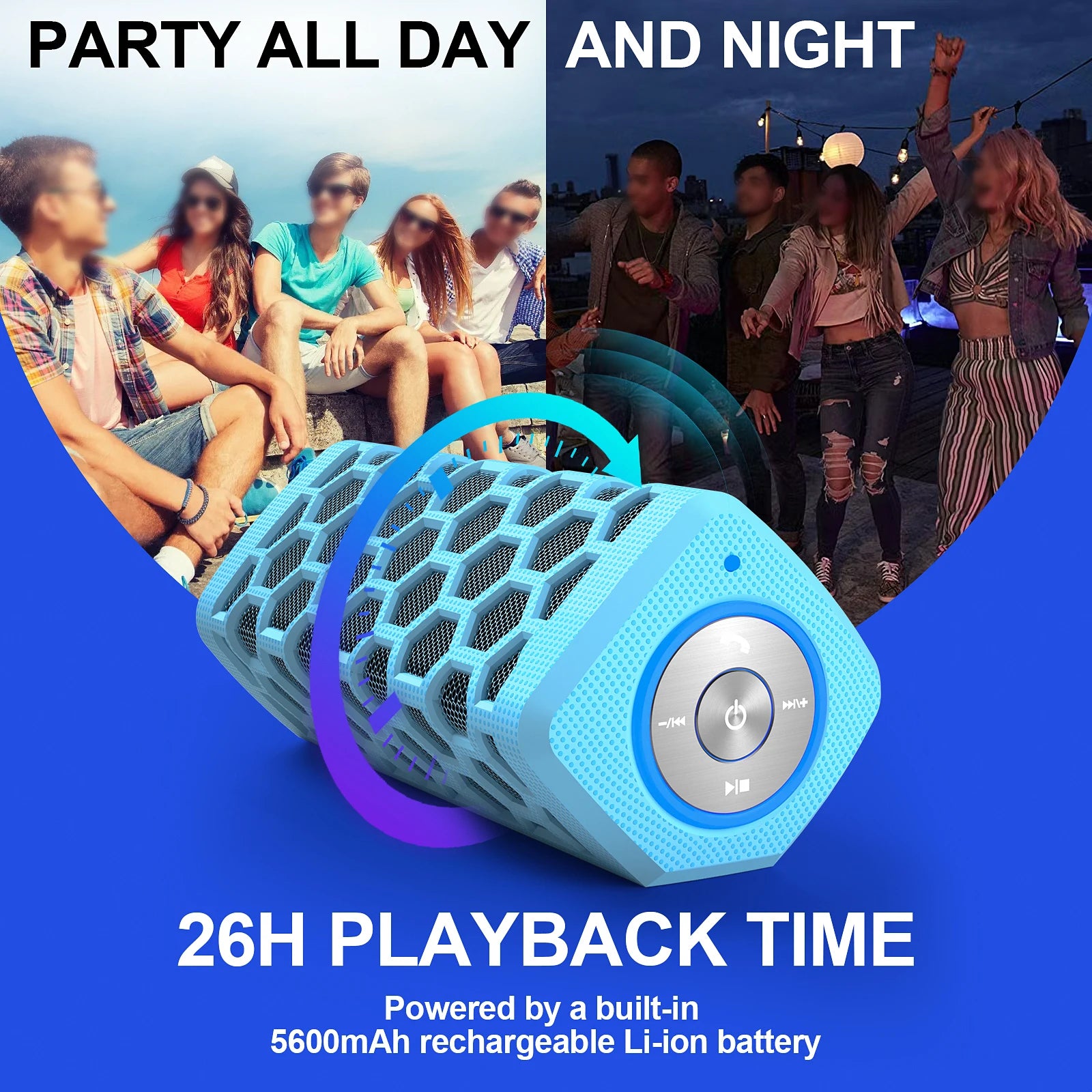 30W TWS Bluetooth Speakers Loud Bass Sound Bar Portable Charger Bathroom Shower IPX7 Waterproof Dustproof Portable Outdoor High