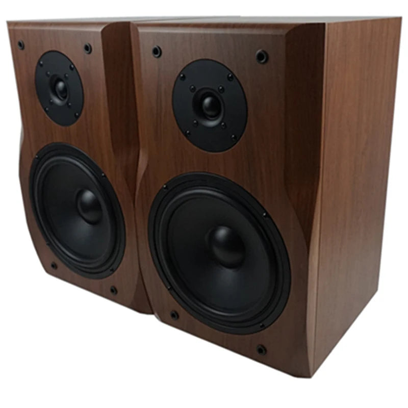 8 Inch Bookshelf Speaker High and Low Frequency Two-Way Wooden HIFI Passive Audio Sound Amplifier Monitor Speaker Music Player