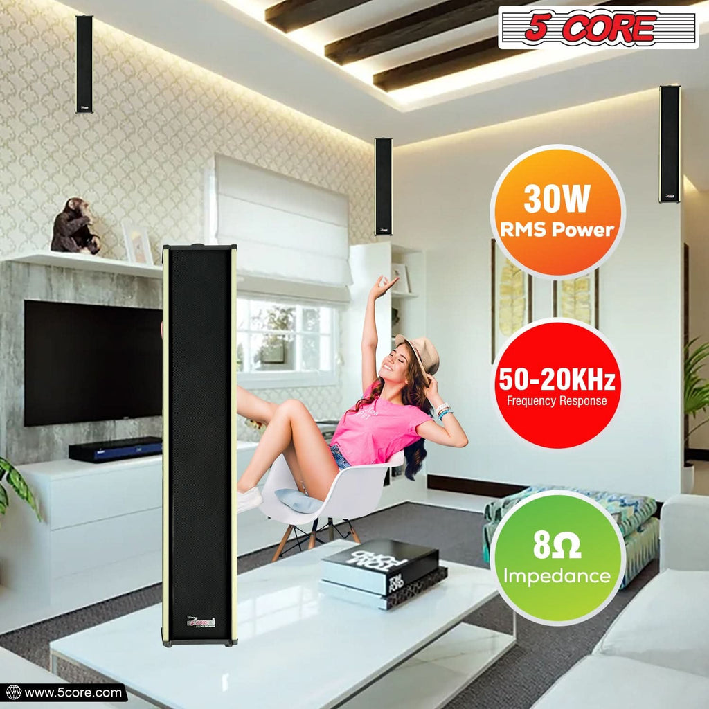 5Core Outdoor Speakers Stereo in Wall 300W Peak Passive Home Audio