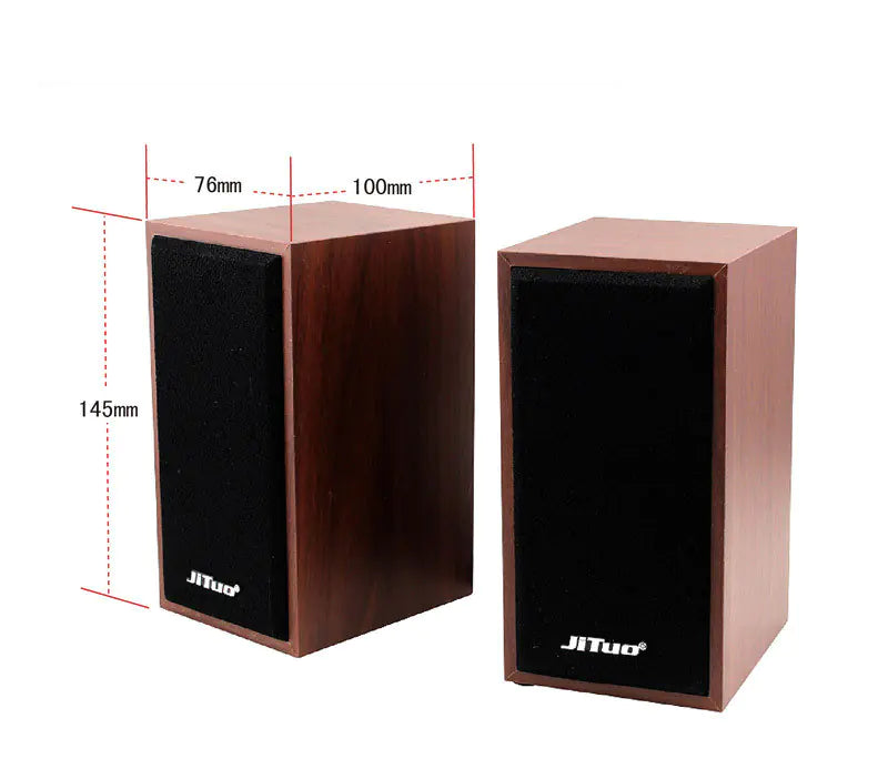JT-2801 Wooden USB Multimedia Speakers for Laptops