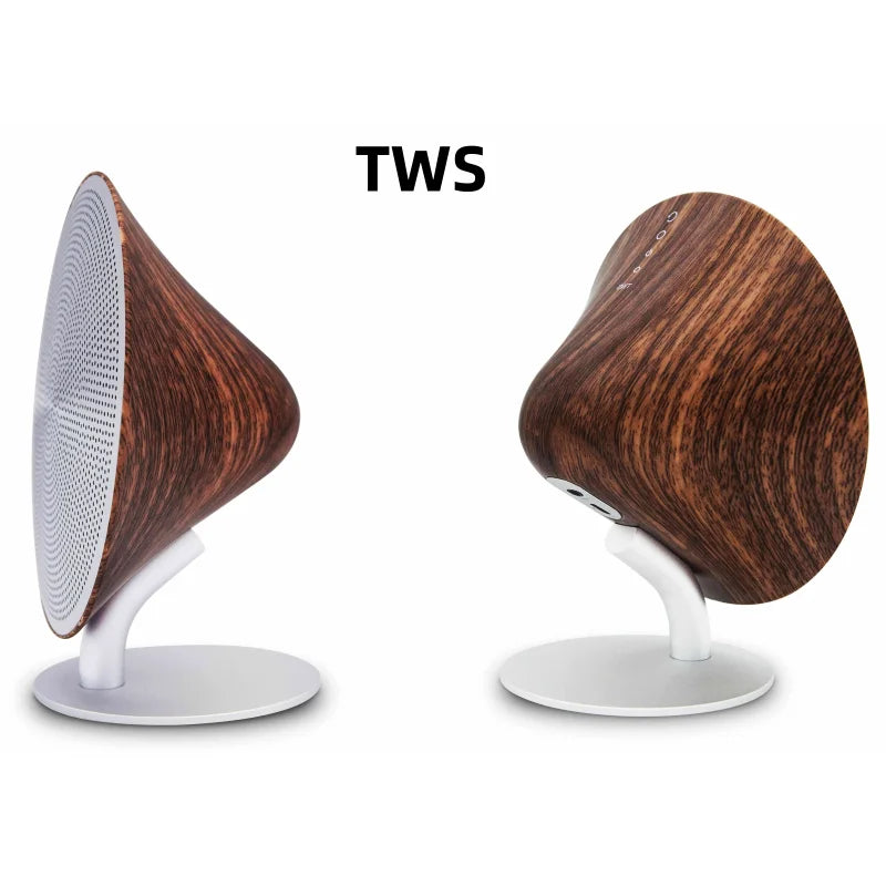 MINI330 Retro Wooden Bluetooth Speakers Touch Operation Panel Small Desktop Subwoofer Home Hi-Fi Stereo Sound Box Caixa De Som