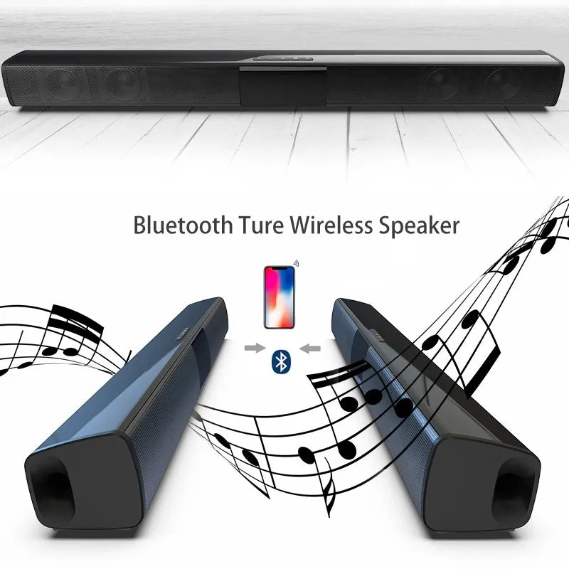40W TV Soundbar Wired and Wireless Bluetooth Speaker Home Cinema Sound System Stereo Surround With FM Radio Music Center Boombox