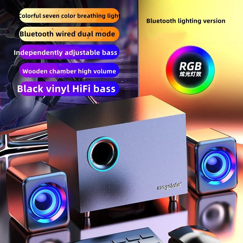 HIFI High Sound Quality Wooden Bluetooth Speaker 360 Stereo Subwoofer Music Center Home Theater Sound System Caixa De SomPara P