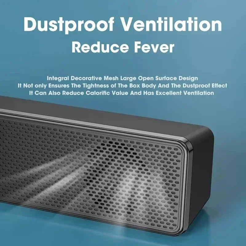 4D Computer Wired Loudspeaker Bluetooth 5.0 Bar Stereo Sound Subwoofer Surround Soundbar Speaker for Macbook Laptop Notebook PC