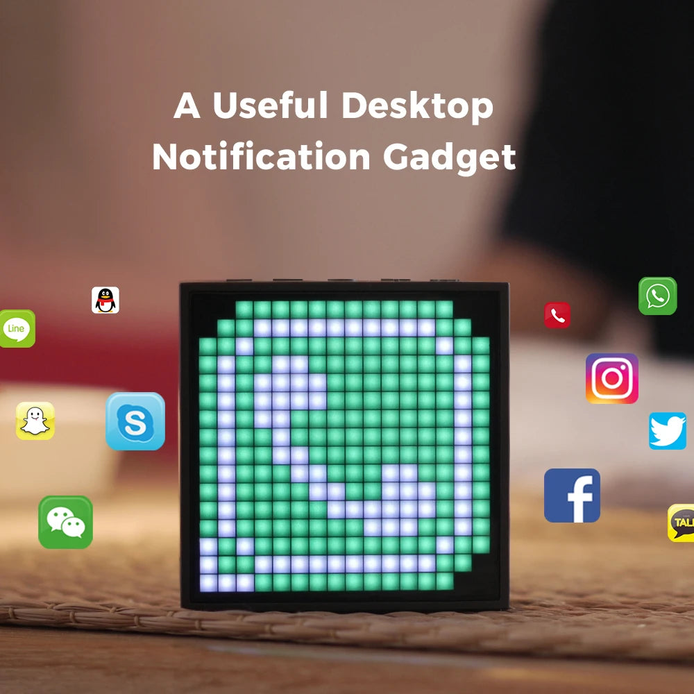 Divoom Timebox Evo Speakers Bluetooth Wireless With Clock Alarm Programmable LED Display for Pixel Art Creation Unique Gift