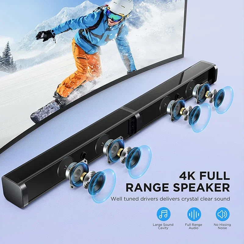 80W Bluetooth Speaker 5.0  TV SoundBar 2.1 Home Theater System 3D Surround Sound Bar Remote Control With Subwoofer for TV