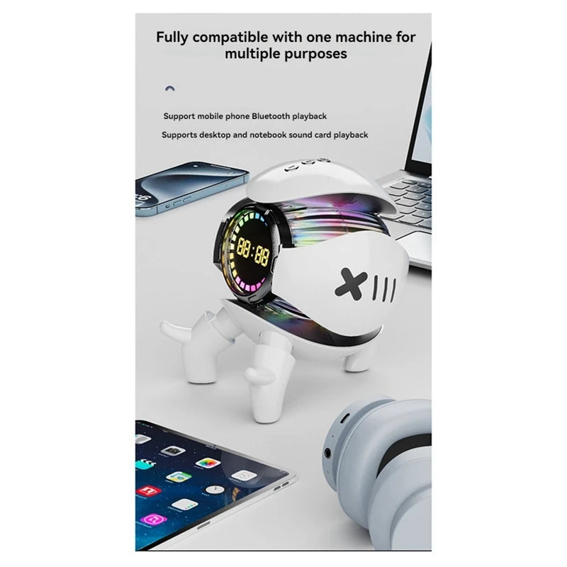 Smart Robot Monster Bluetooth Speaker Portable Stereo Alarm Clock AI Interactive Toys Wireless Audio TF Card FM Radio