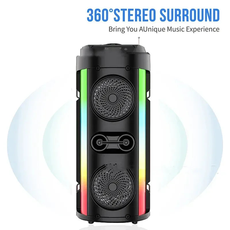 Karaoke Speaker Caixa De Som Bluetooth RGB Color TWS Party Outdoor Portable Dual Speakers Stereo Subwoofer Audience FM/TWS/USB