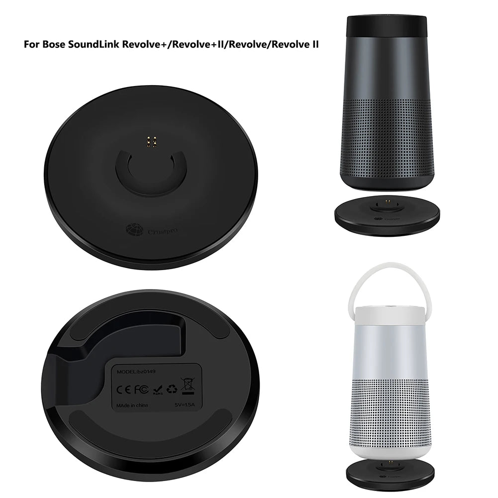 USB Speaker Charger Base DC 5V 1.5A Desktop Charging Stand Cradle Charger Dock Stand for Bose SoundLink Revolve+/Revolve+ II