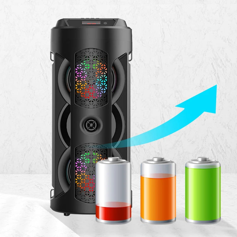 Bluetooth Speaker Dual Speaker Stereo Outdoor Tfusb Playback Fm Voice Broadcasting Portable Subwoofer 50 Wireless Speaker