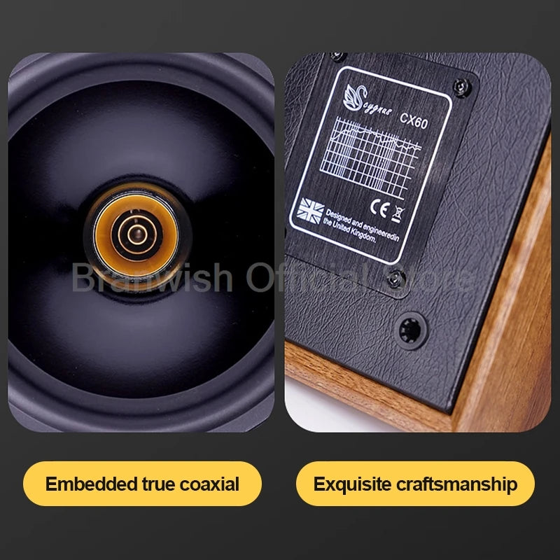 6.5 Inch Subwoofer Speaker Passive Bookshelf HiFi 2.0 Coaxial Speaker Surround Sound Box Desktop Speaker Sound Box Power Speaker