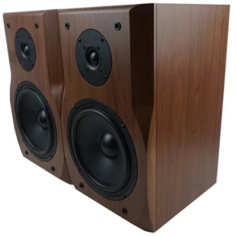 8 Inch Bookshelf Speaker High and Low Frequency Two-Way Wooden HIFI Passive Audio Sound Amplifier Monitor Speaker Music Player