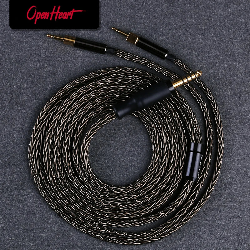 OPENHEART 16 Core Headphone Cable 4.4mm 2.5mm 6.35mm XLR Cable for Sennheiser HD700 2m 3m Upgrade Balanced Cable Silver Plated