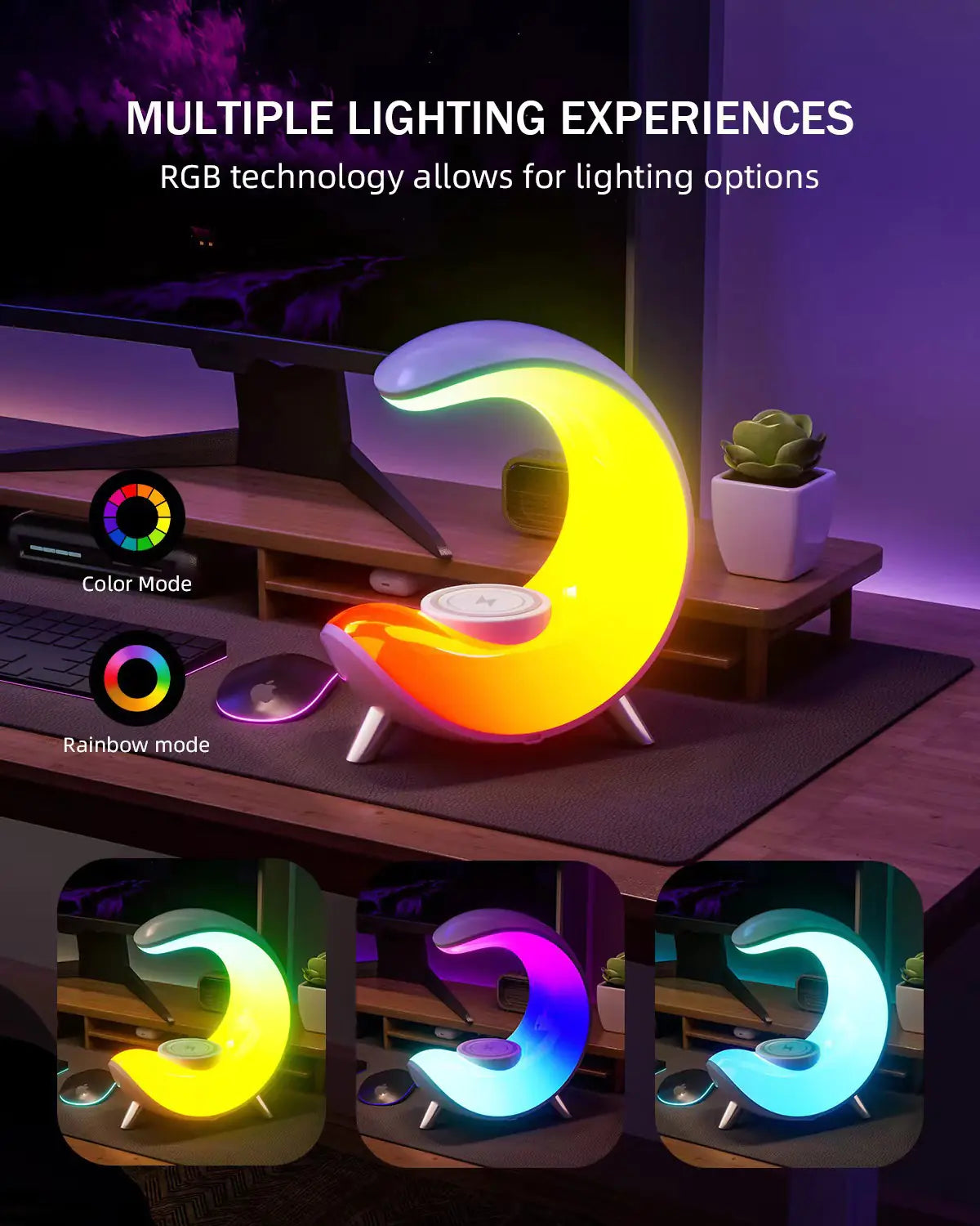 Multifunctional Night Light with Bluetooth Speaker and Alarm