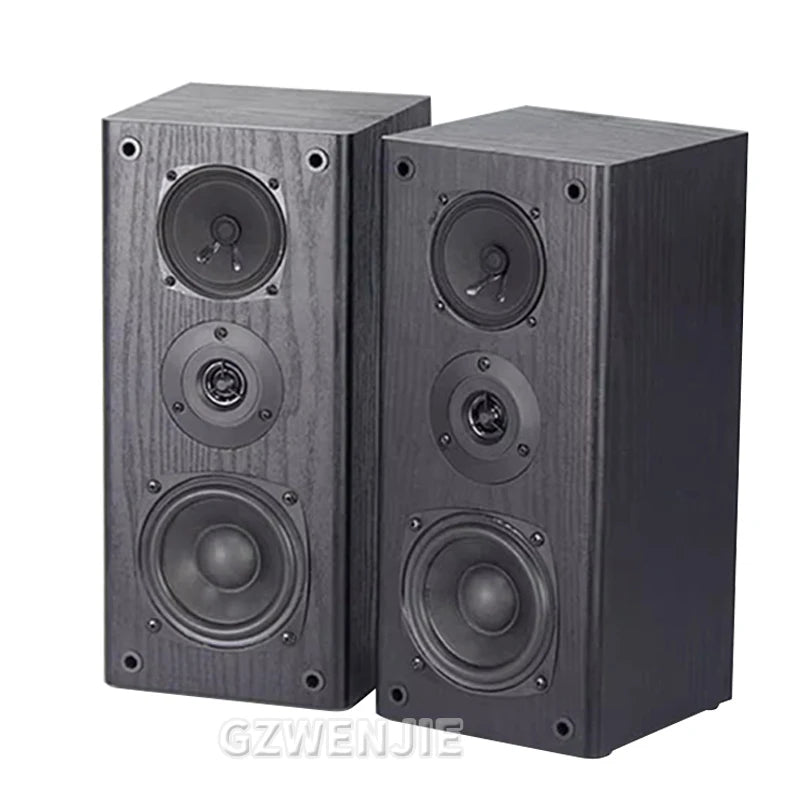 4 Inch Subwoofer Speaker Passive Bookshelf HiFi Speaker Three-Way Surround Sound Speaker Sound Box Power 60W Speaker a Pair